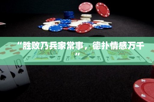 “勝敗乃兵家常事，德?lián)淝楦腥f千”